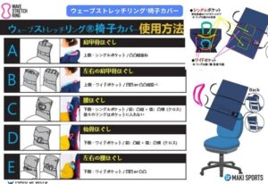 ウェーブストレッチリング椅子カバーの使用方法を分かりやすく説明